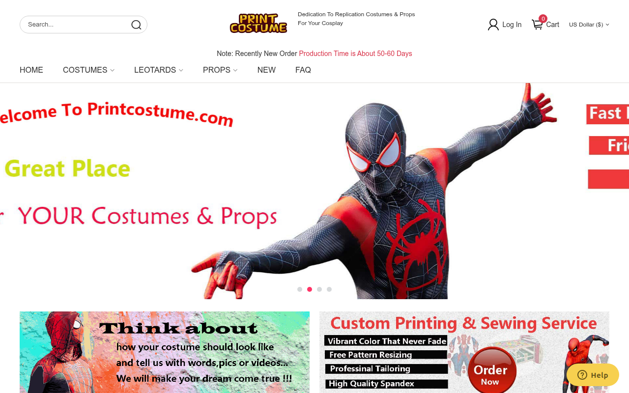 Screenshot van printcostume.com