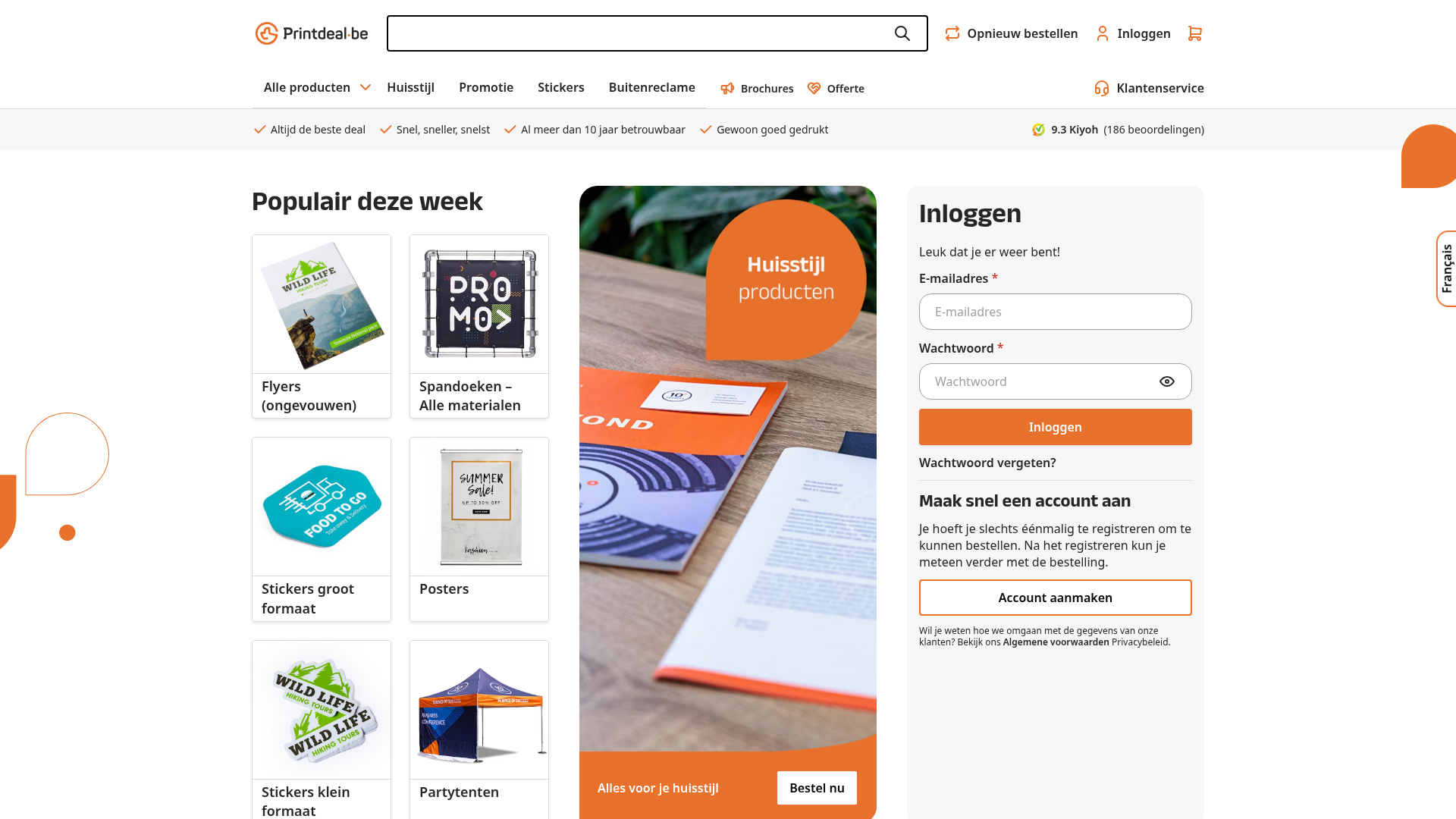 Screenshot van printdeal.be