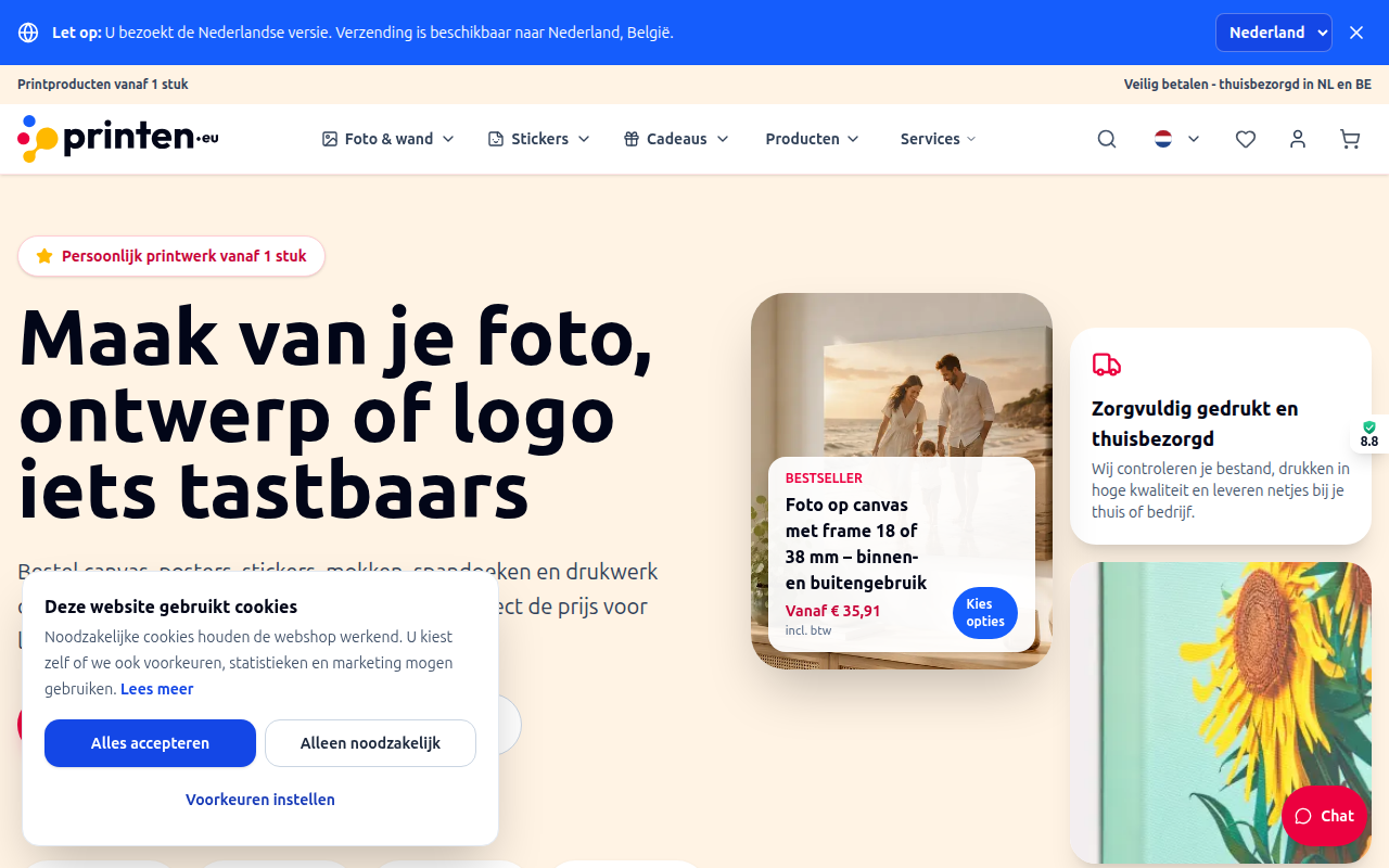 Screenshot van printkopen.nl