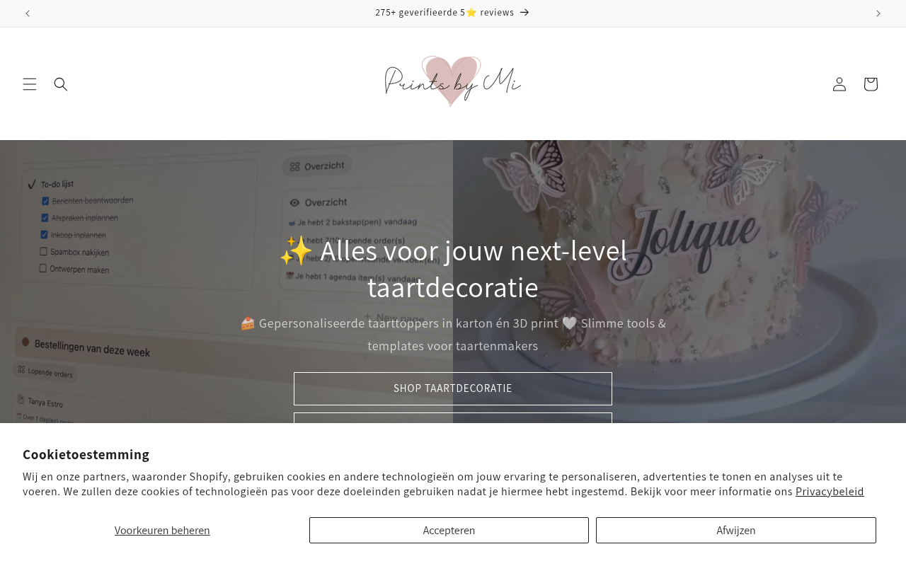 Screenshot van printsbymi.nl