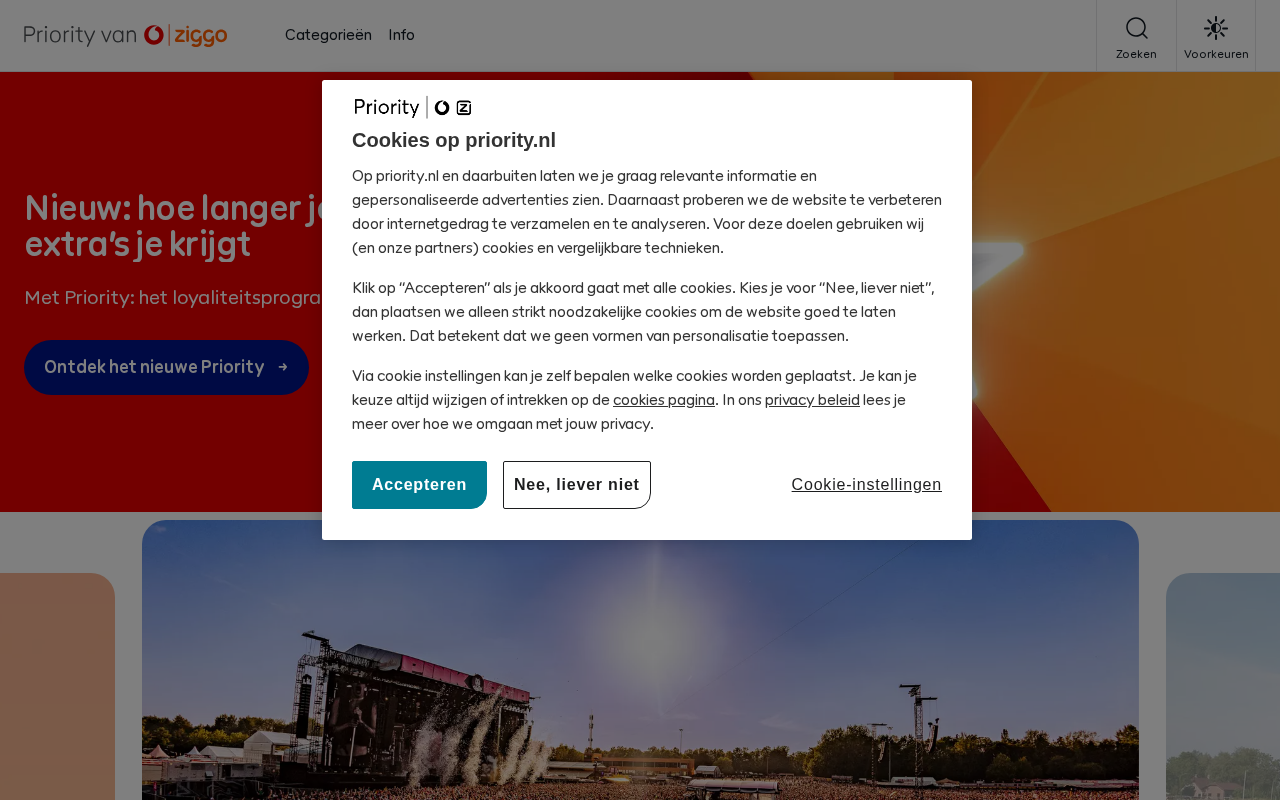 Screenshot van priority.nl