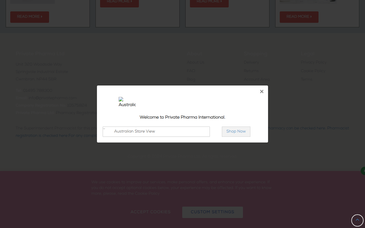 Screenshot van privatepharma.com