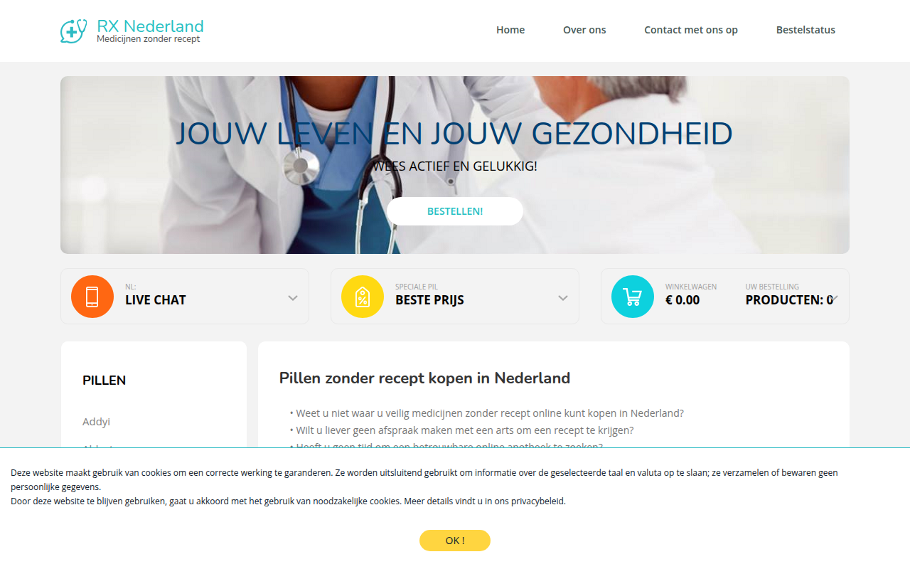 Screenshot van pro-rx-nederland.com