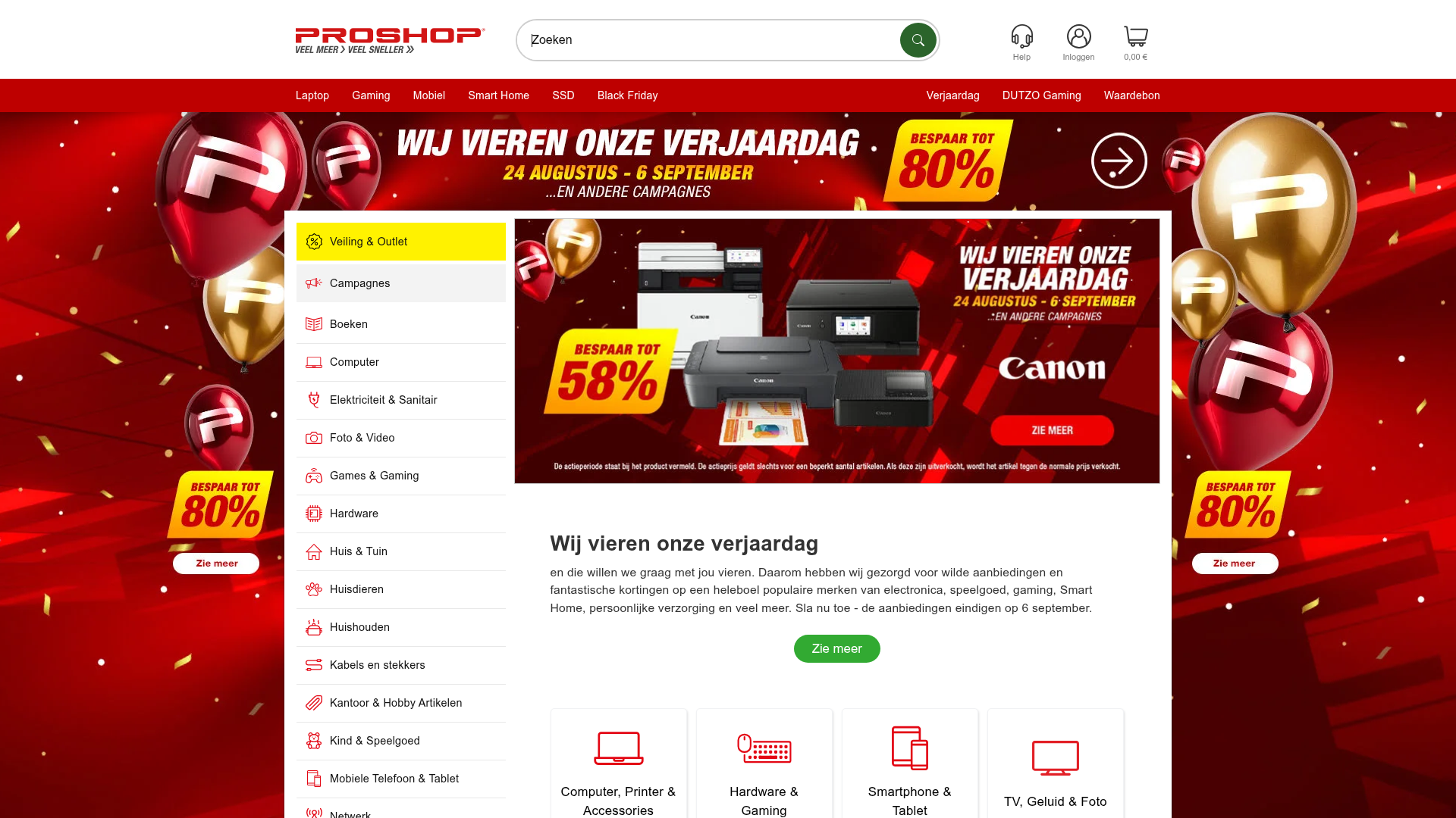 Screenshot van pro-shop.nl