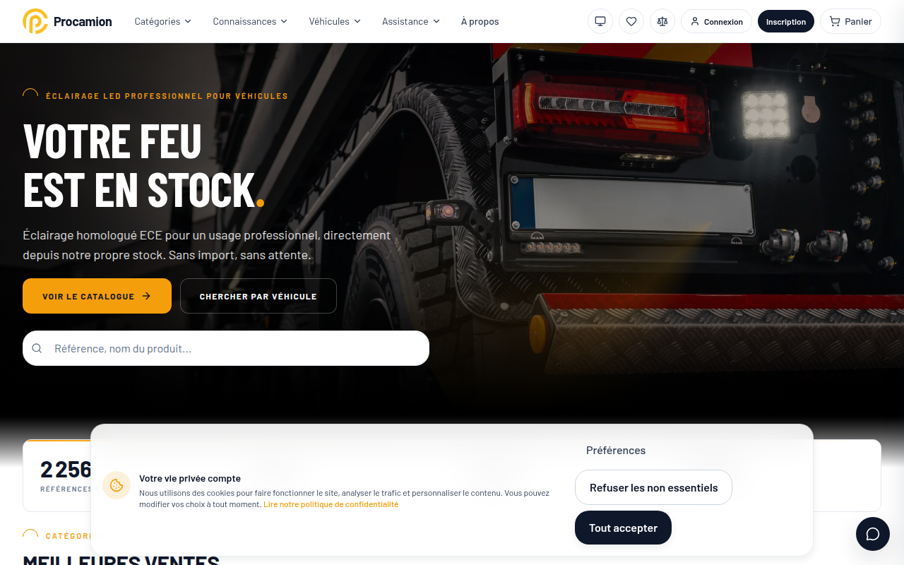 Screenshot van procamion.fr