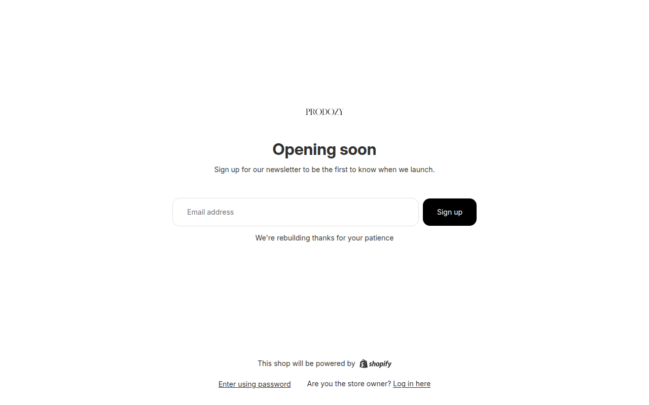 Screenshot van prodozy.nl