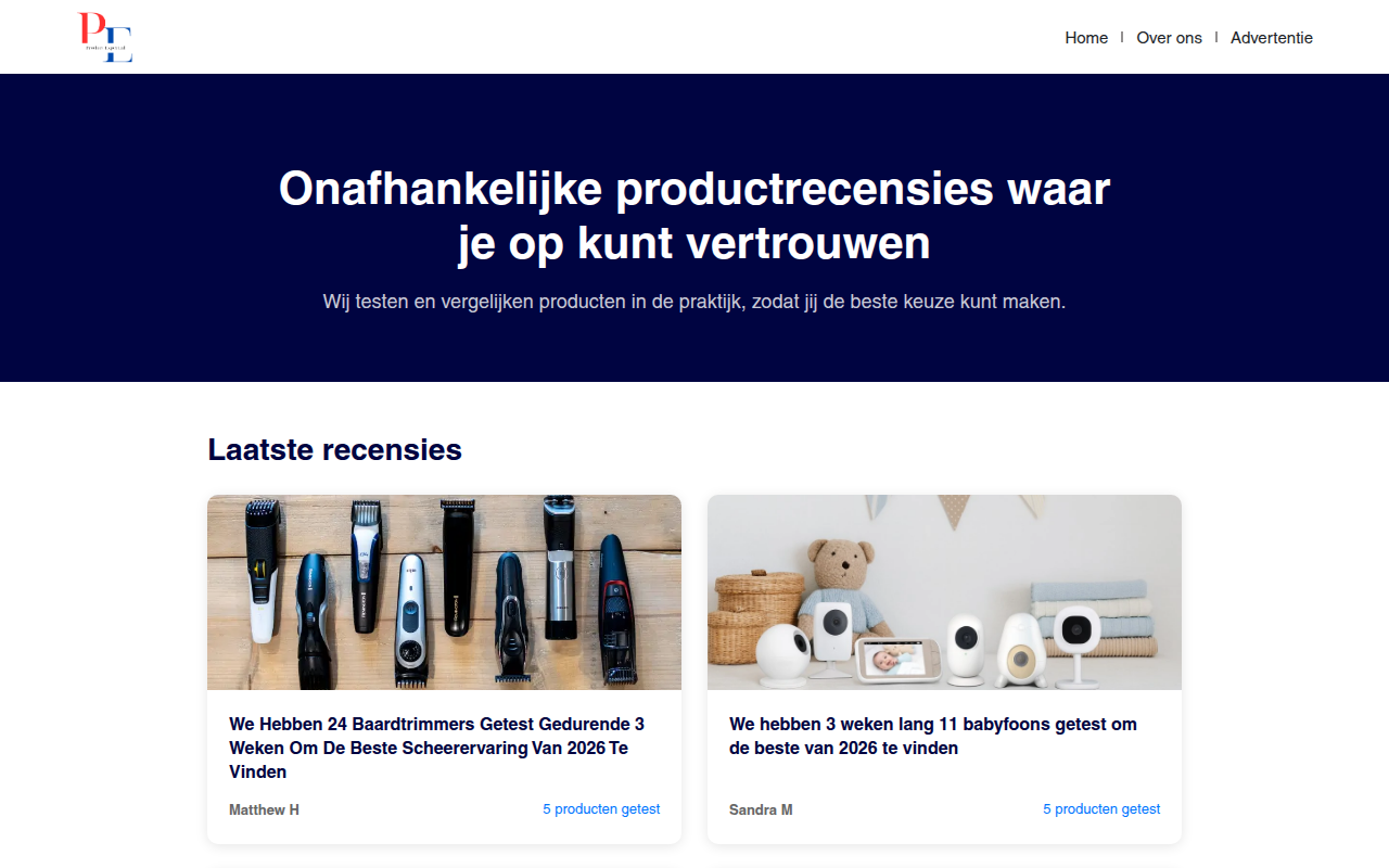 Screenshot van product-expert.nl