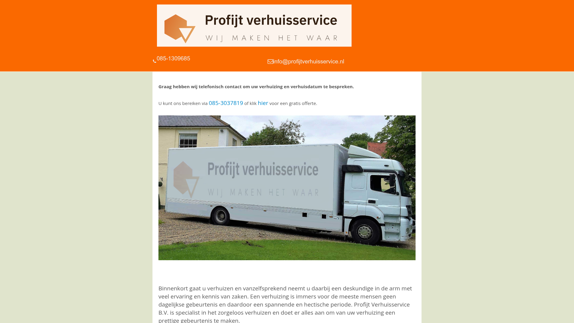 Screenshot van profijtverhuisservice.nl