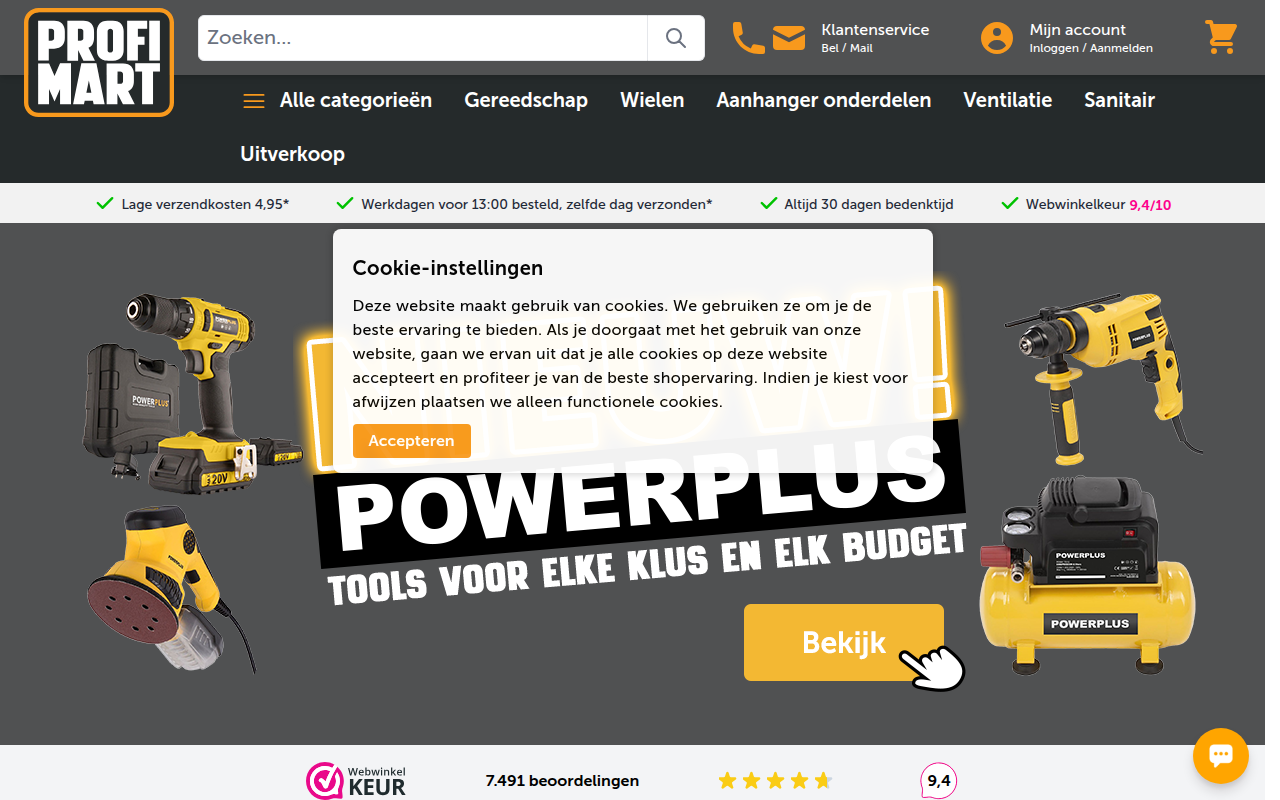 Screenshot van profimart.nl