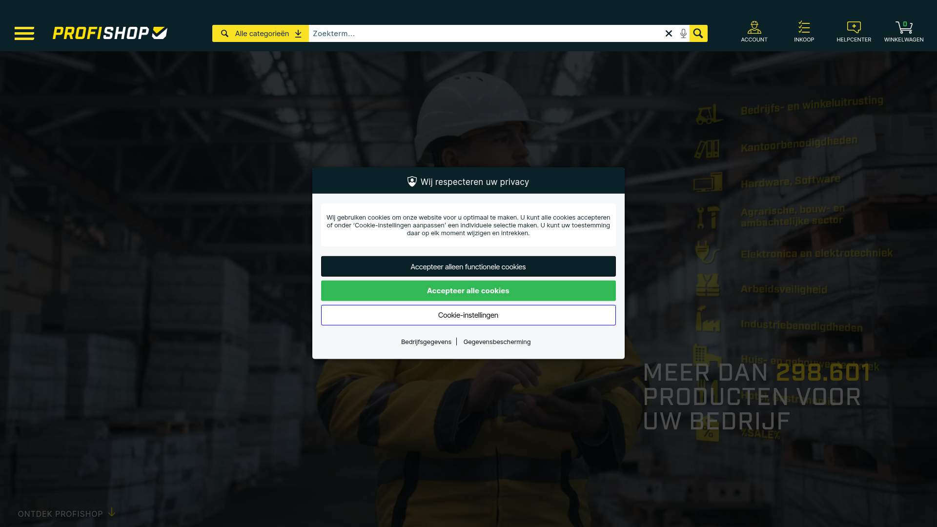 Screenshot van profishop.com