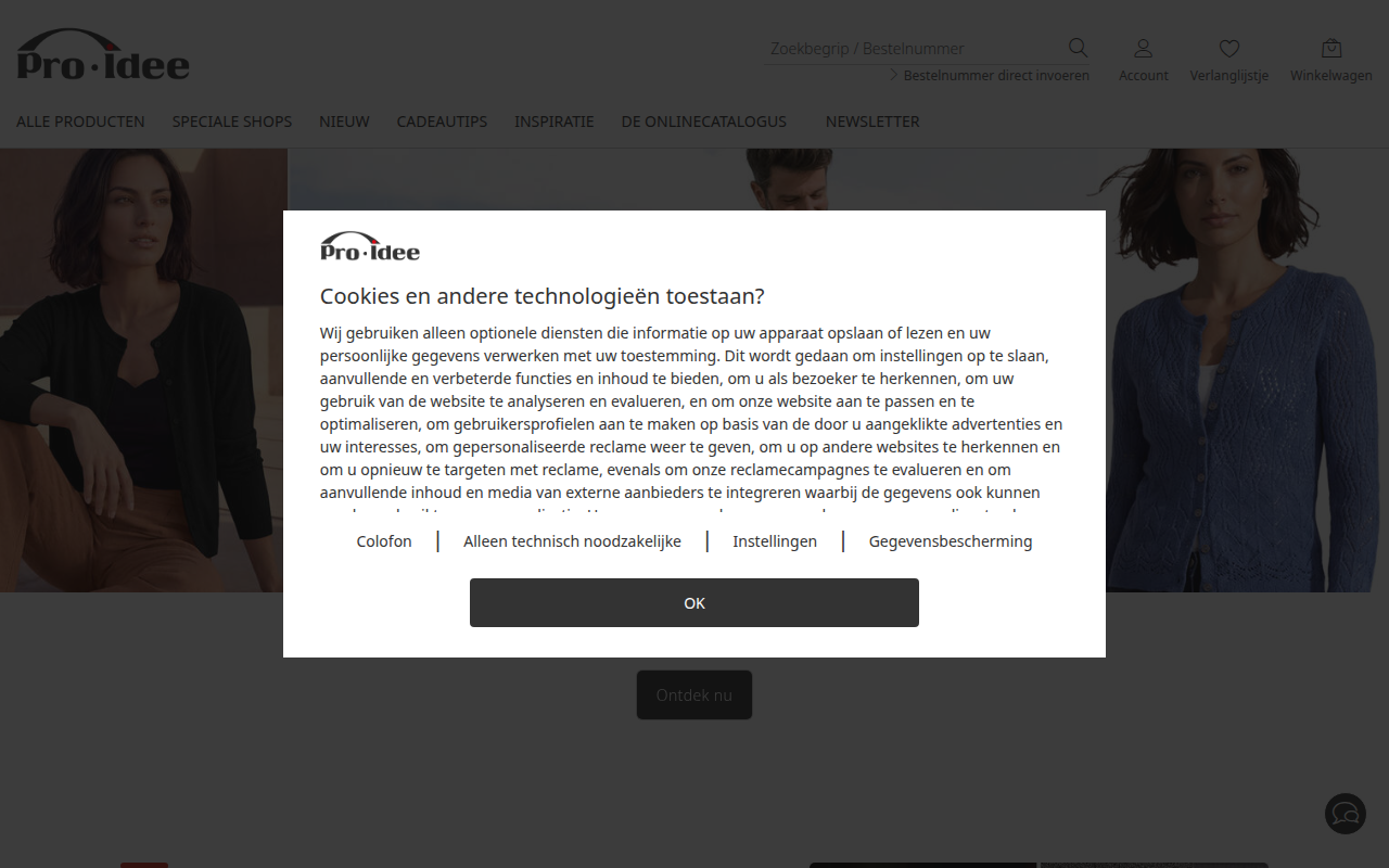 Screenshot van proidee.nl