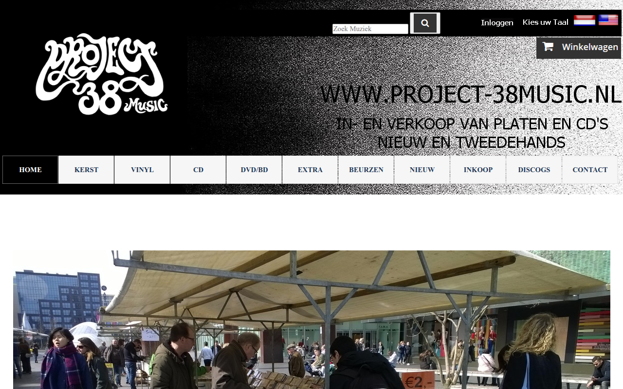 Screenshot van project-38music.nl