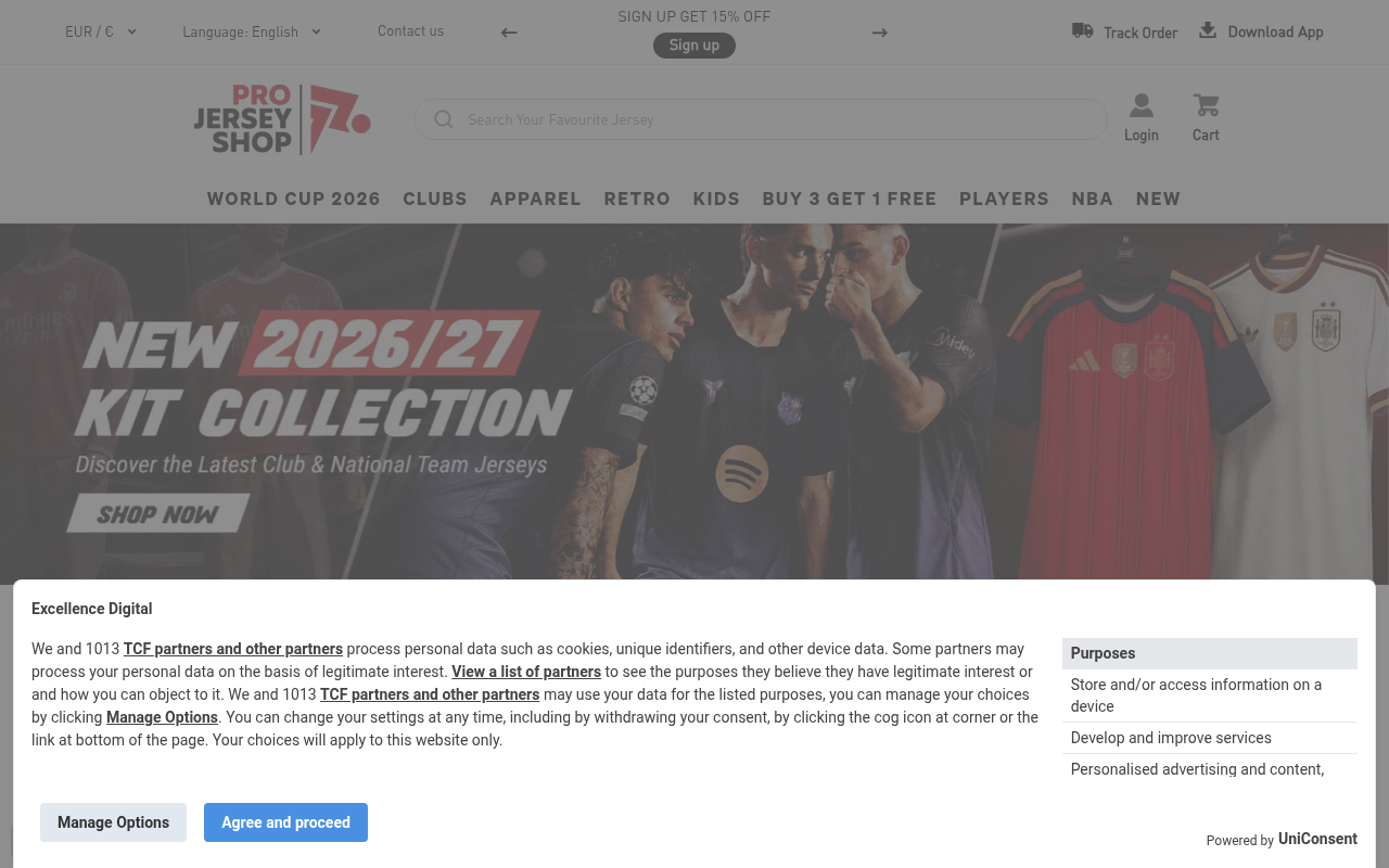 Screenshot van projerseyshop.es