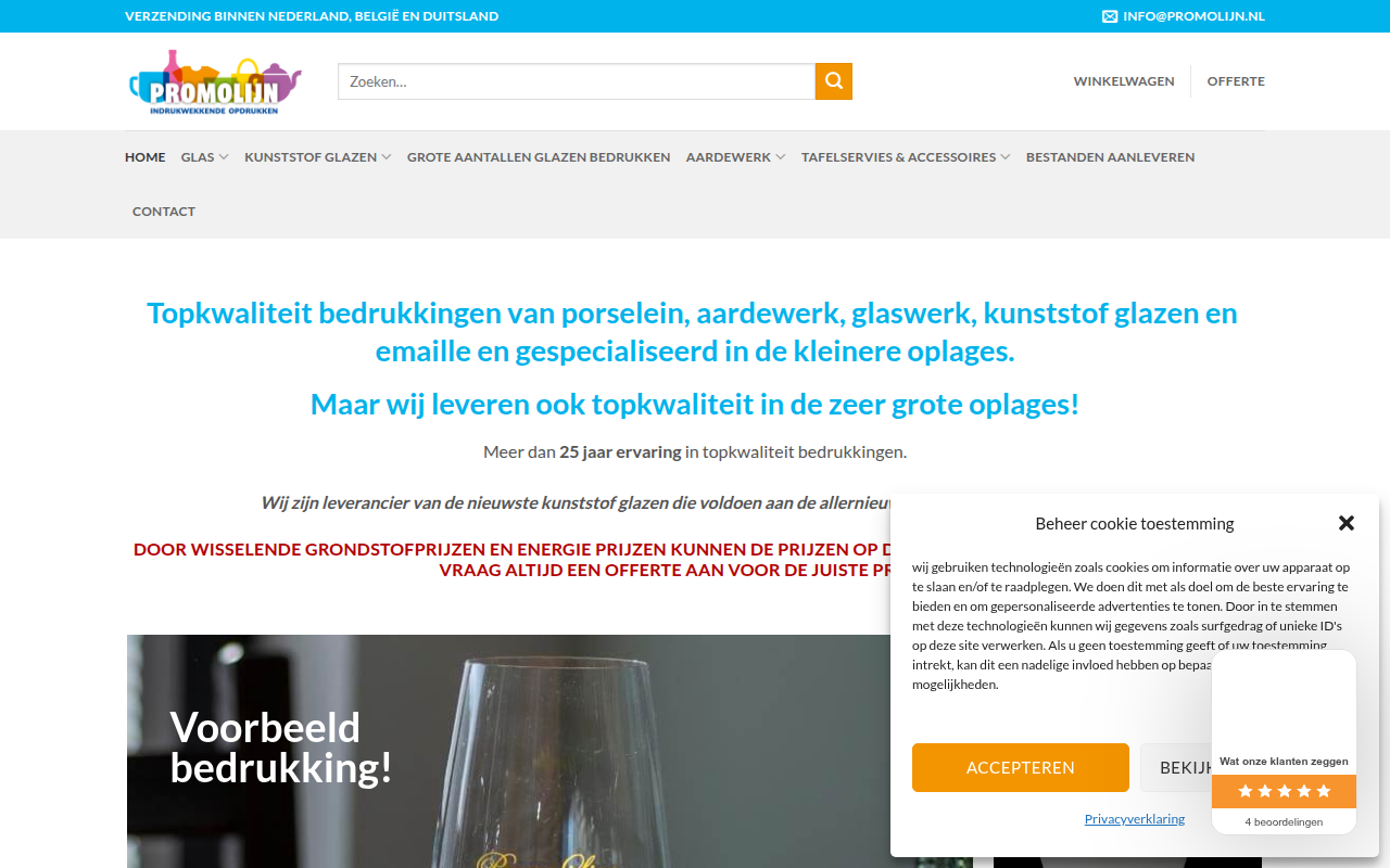 Screenshot van promolijn.nl