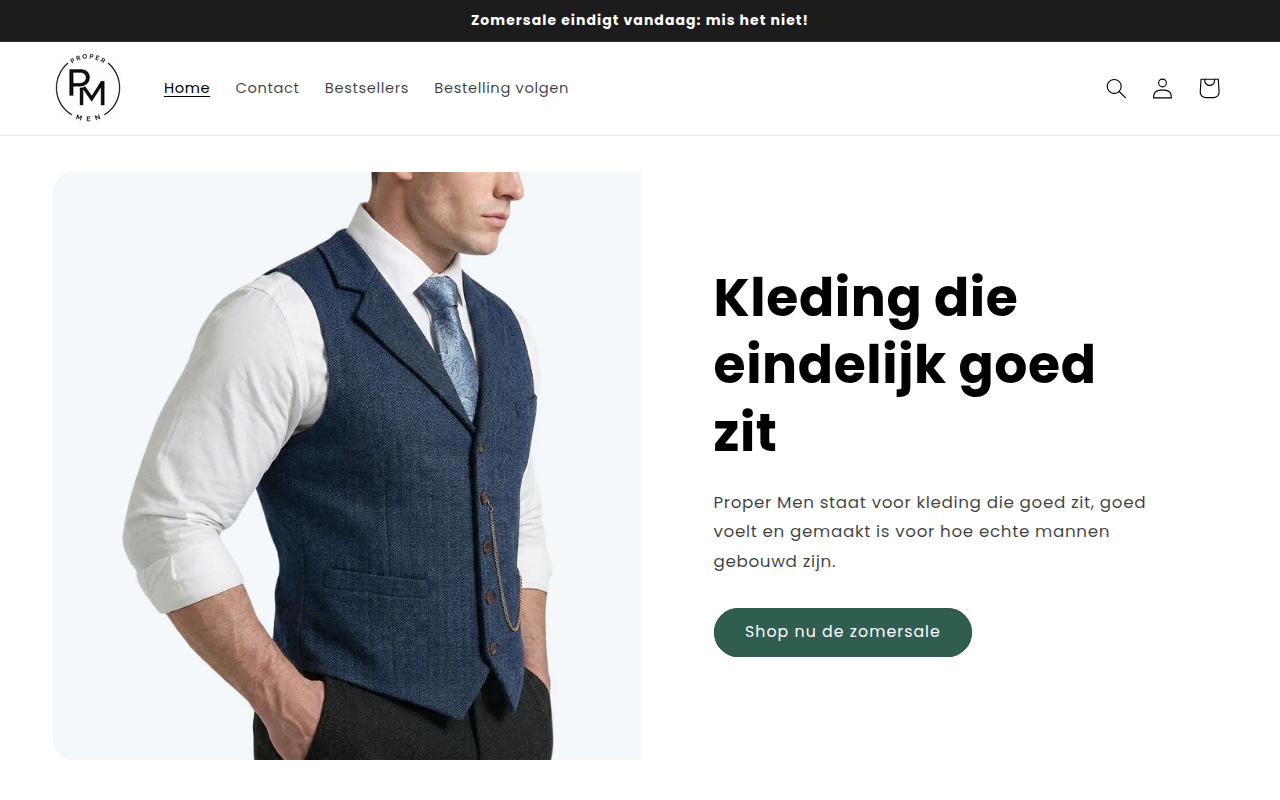 Screenshot van propermen.nl