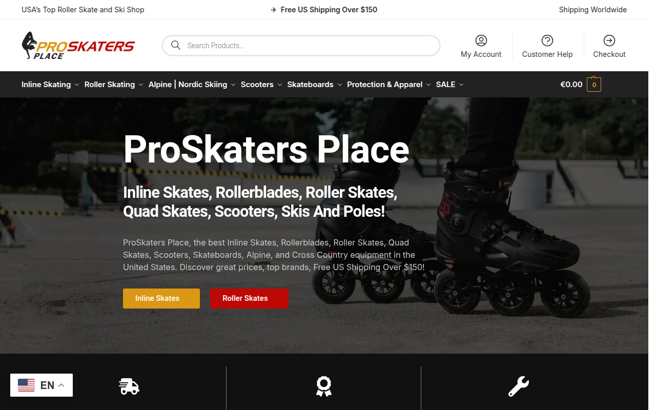 Screenshot van proskatersplace.com