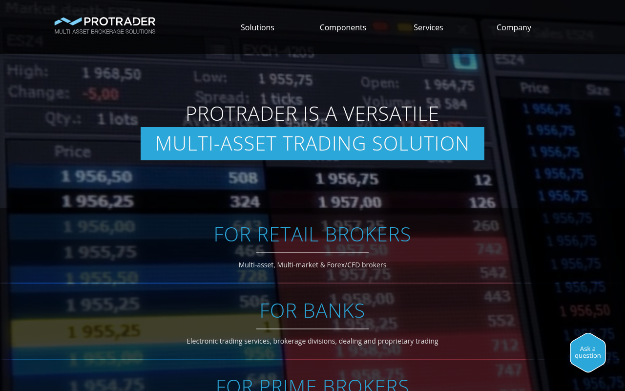 Screenshot van protrader.com