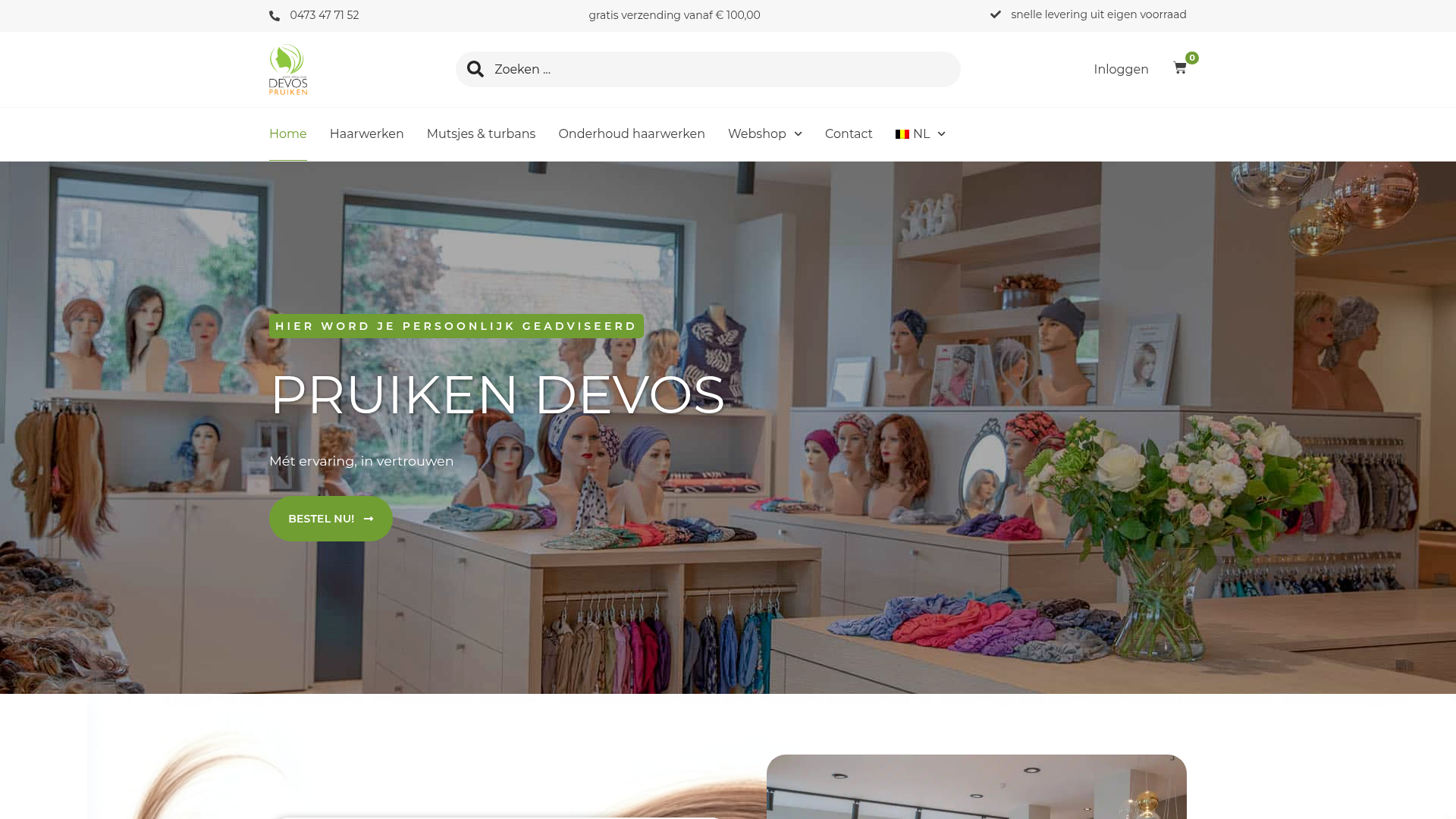 Screenshot van pruikendevos.be