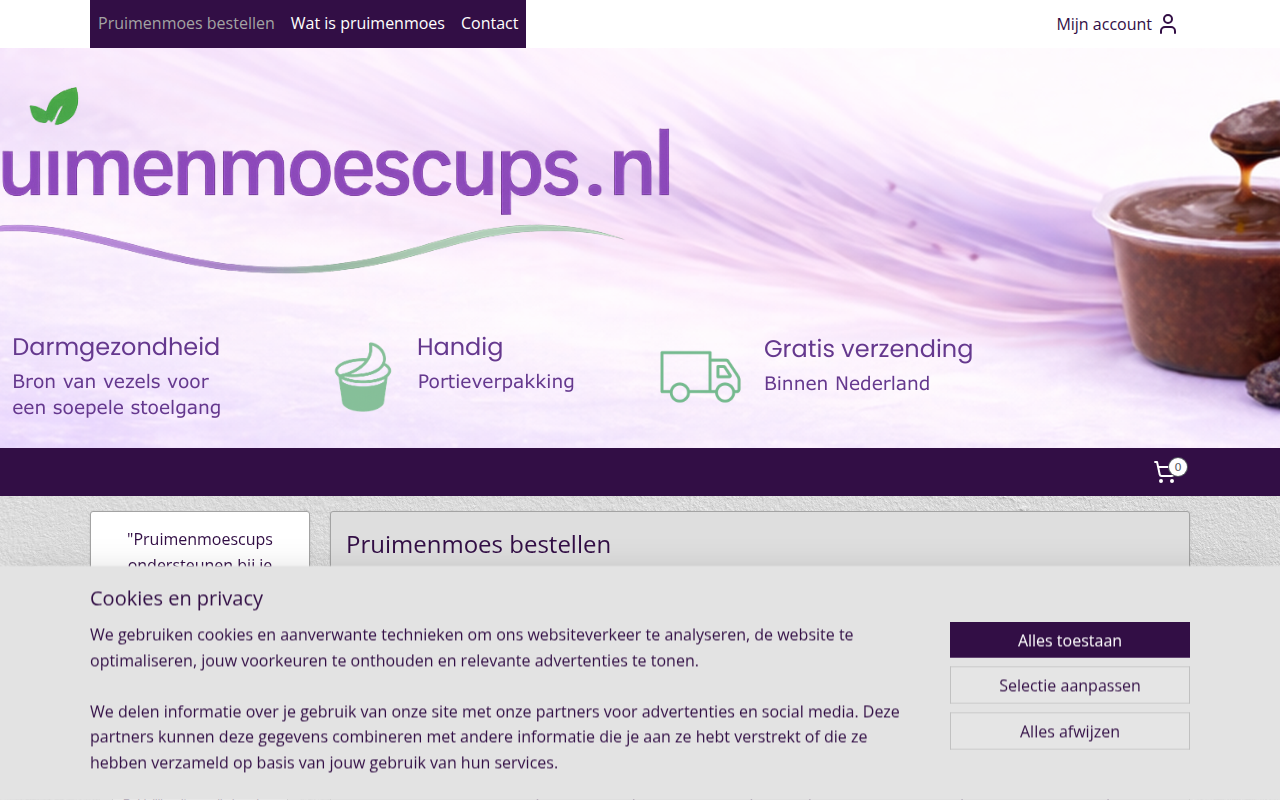 Screenshot van pruimenmoescups.nl