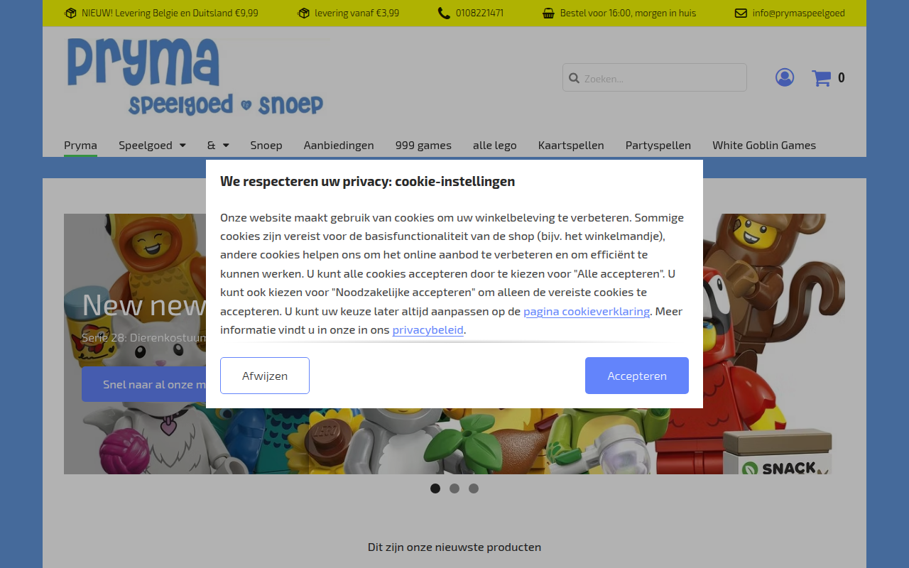 Screenshot van pryma Speelgoed & Snoep