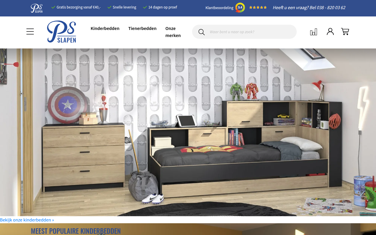 Screenshot van psslapen.nl