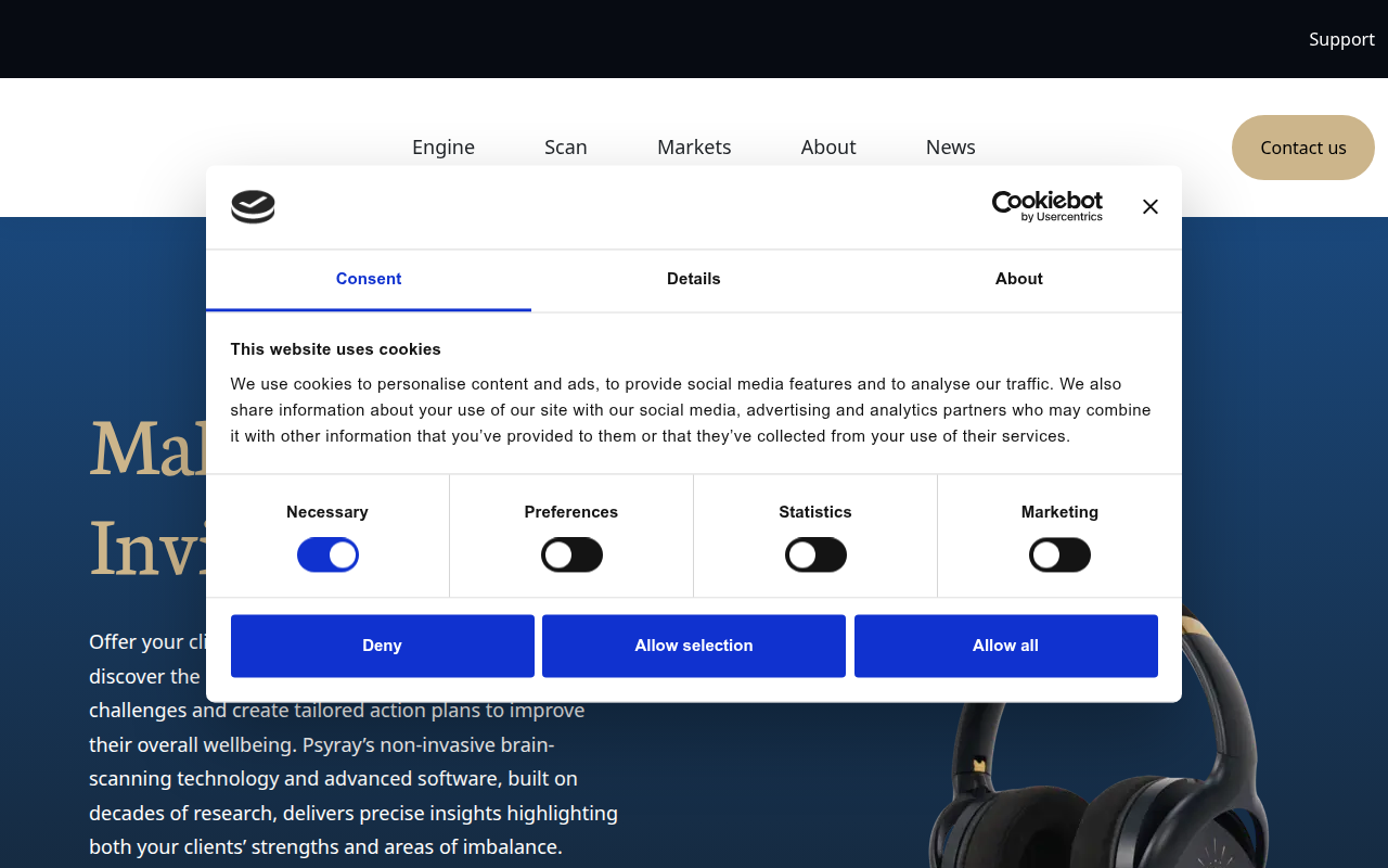 Screenshot van psyray.com