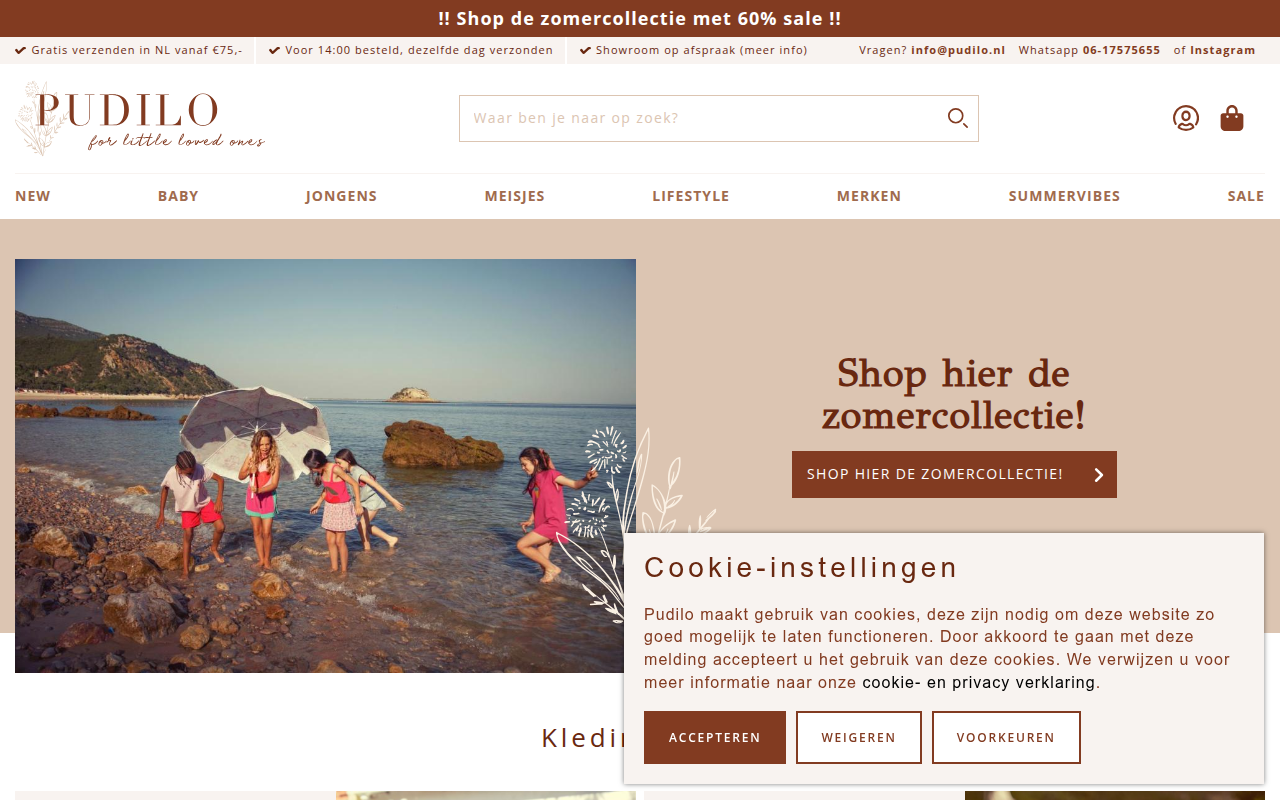 Screenshot van pudilo.nl