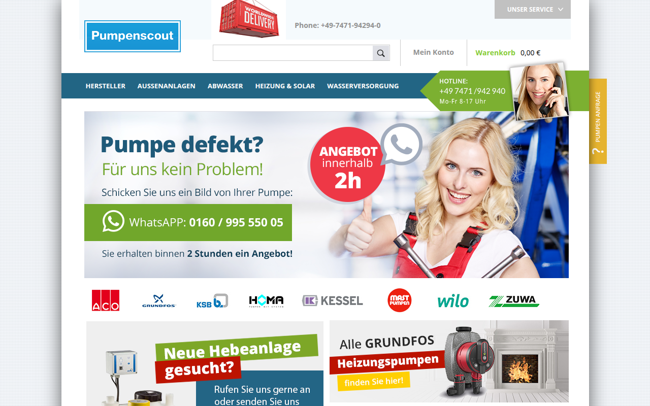 Screenshot van pumpenscout.de