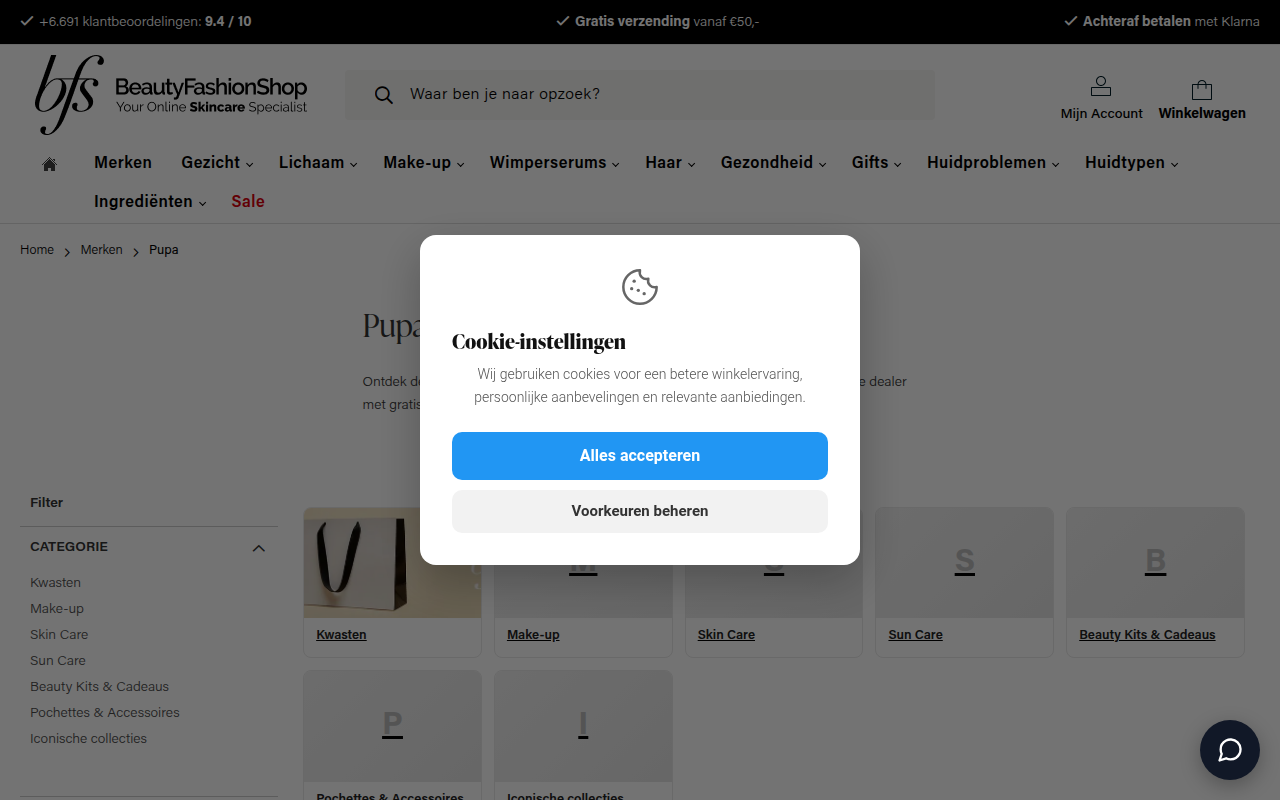 Screenshot van Be Beauty Online B.V.