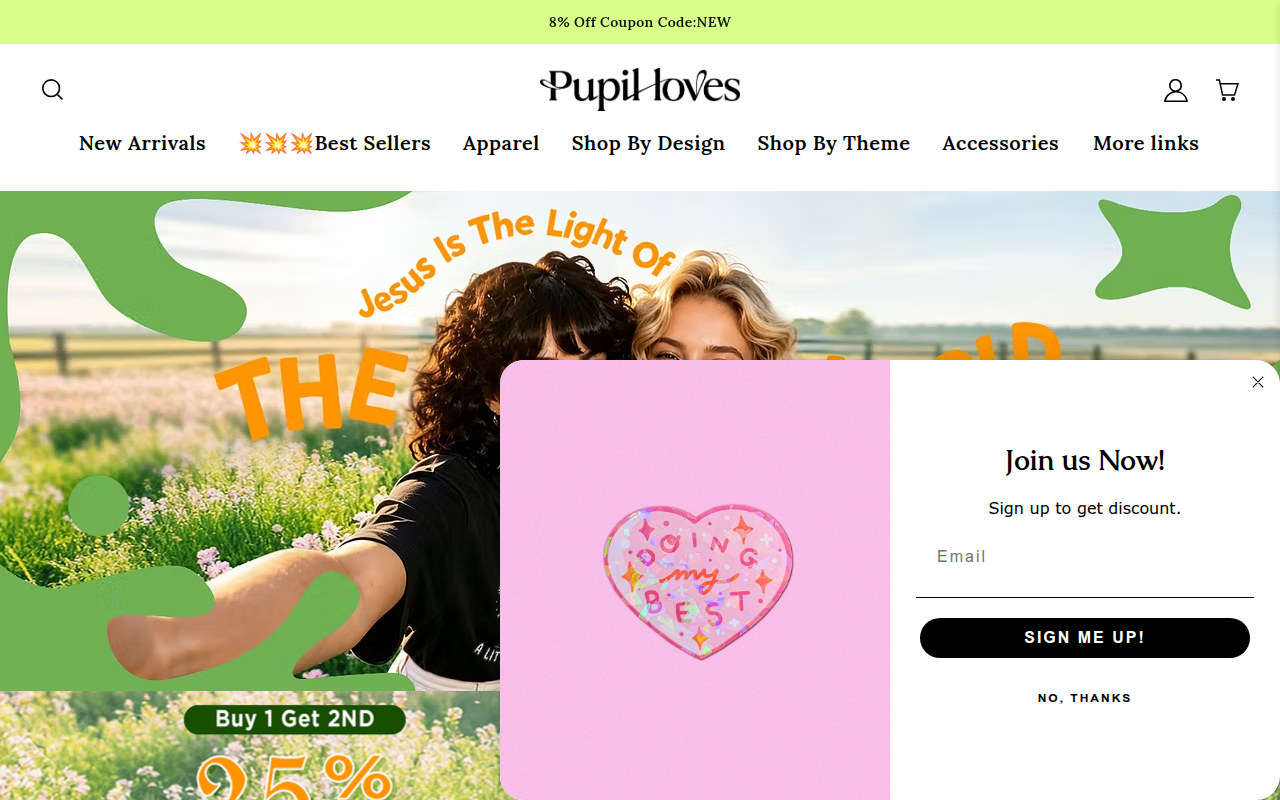 Screenshot van pupiloves.com