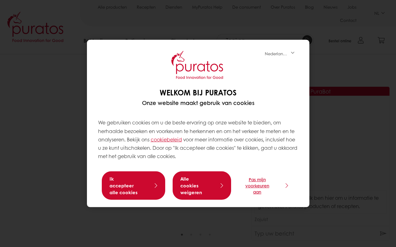 Screenshot van puratos.be