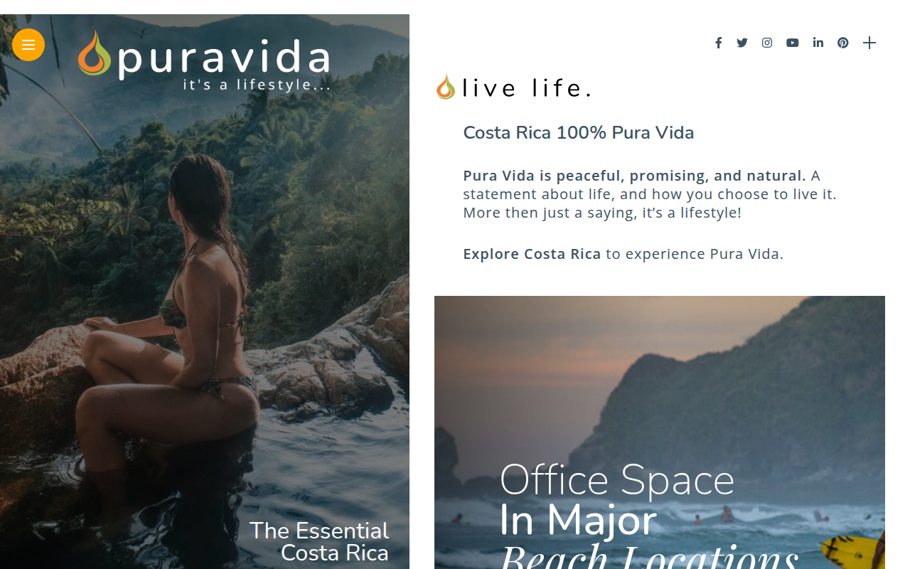 Screenshot van puravida.com