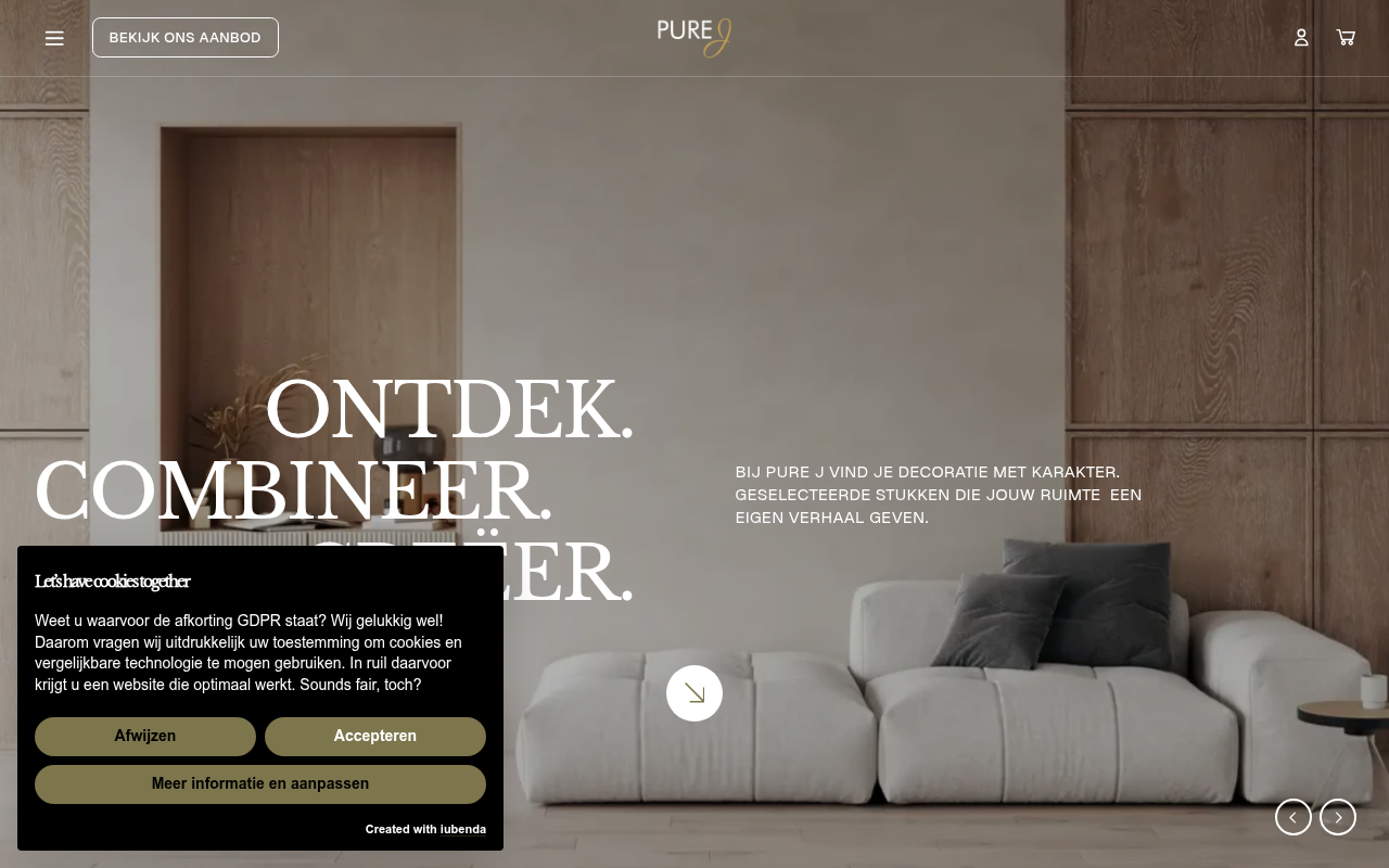 Screenshot van pure-j.be