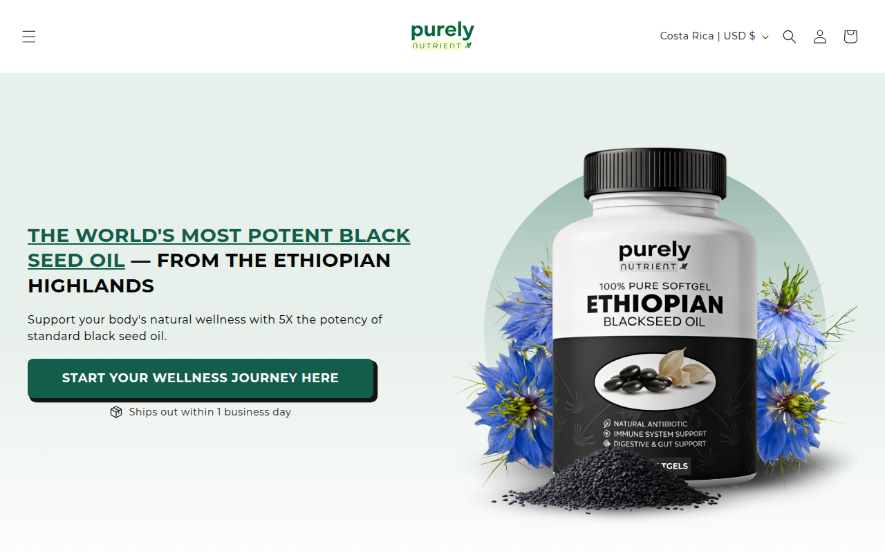 Screenshot van purelynutrient.com