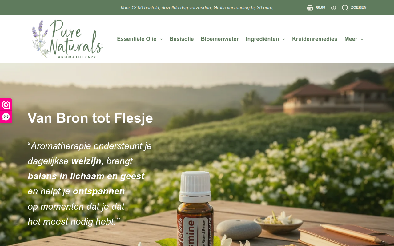 Screenshot van purenaturals.nl