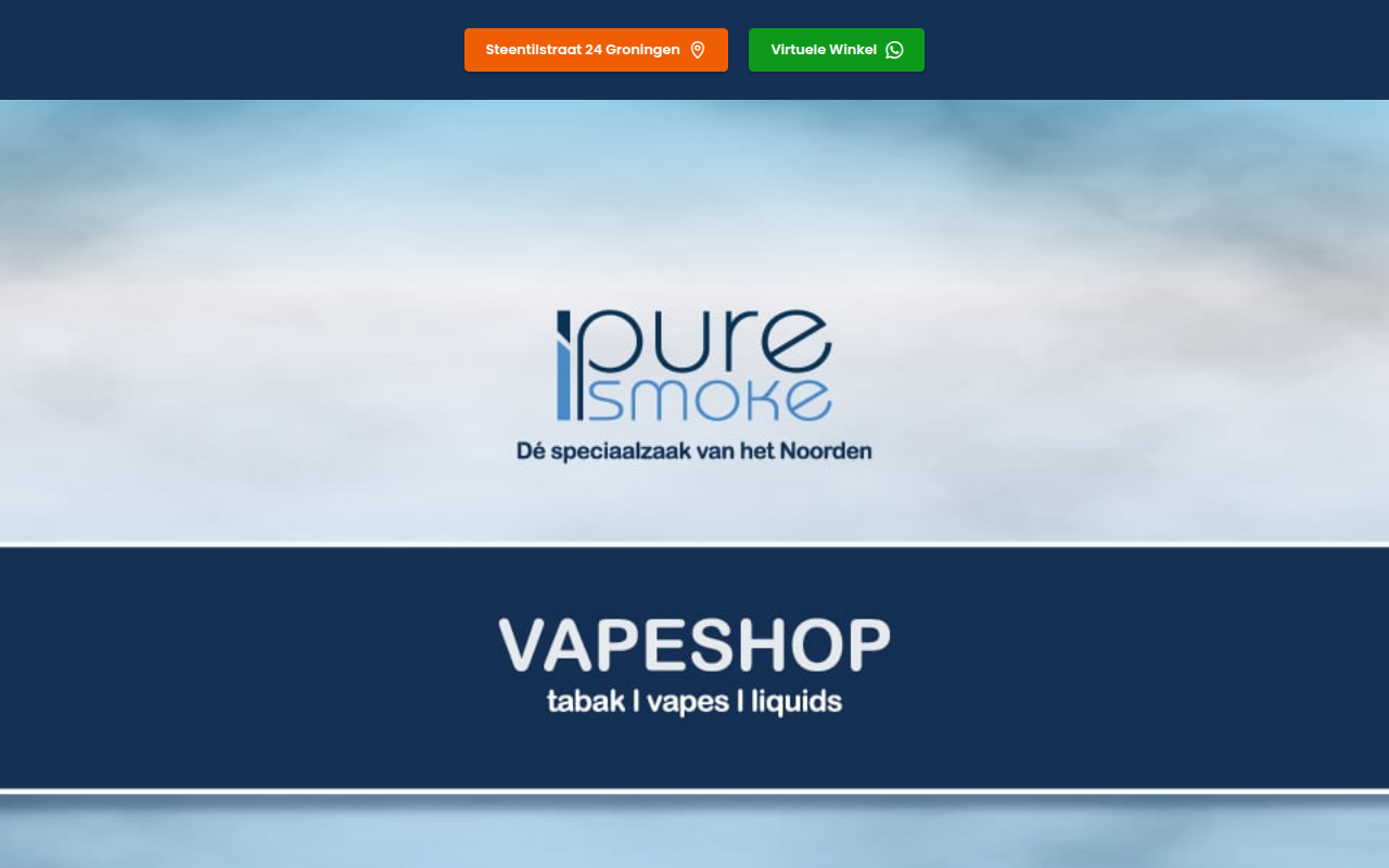 Screenshot van puresmoke.nl