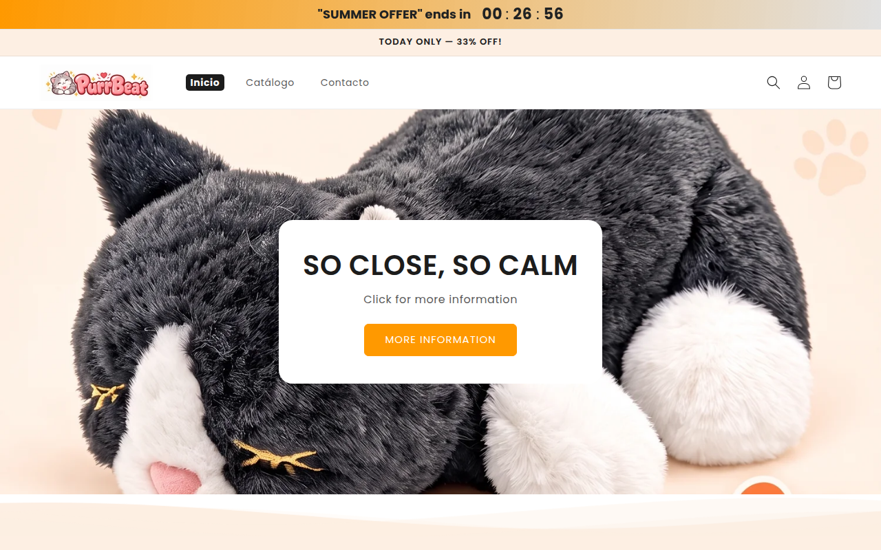 Screenshot van purrbeats.store
