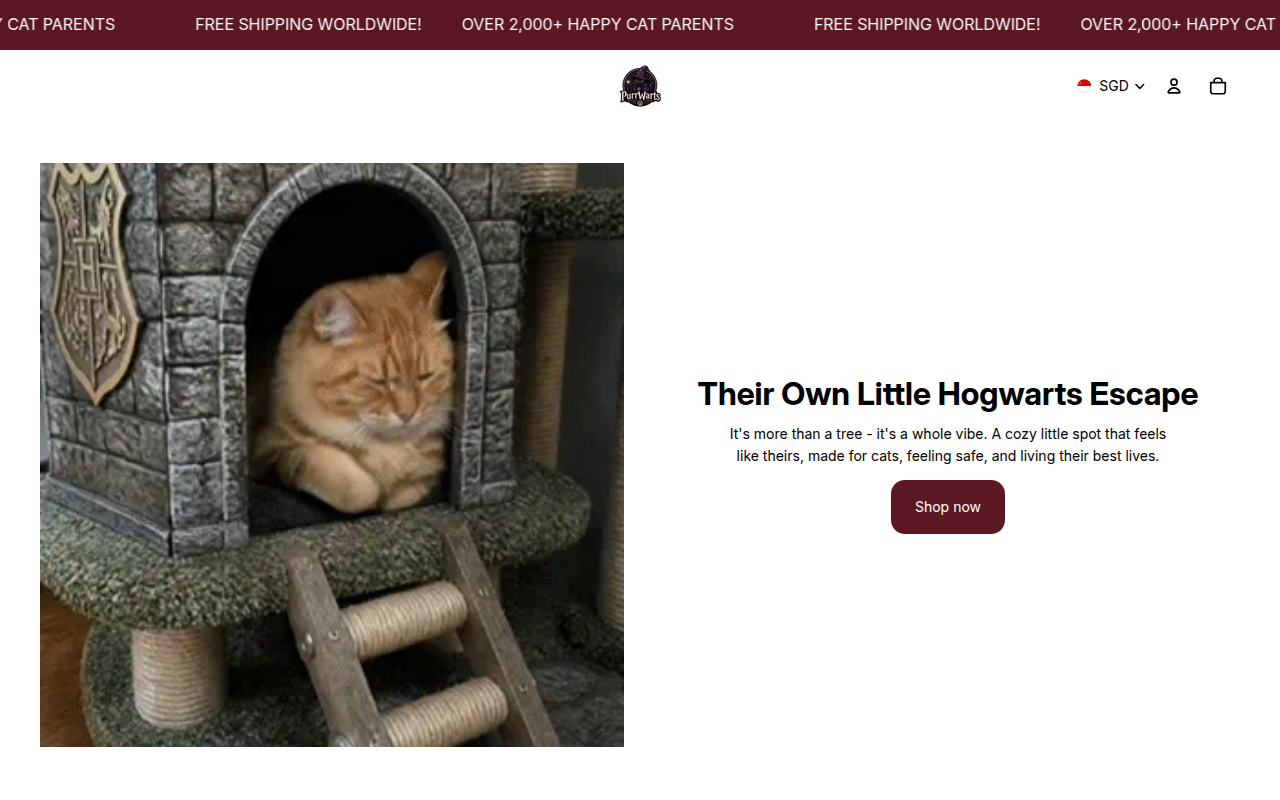 Screenshot van purrwarts.store