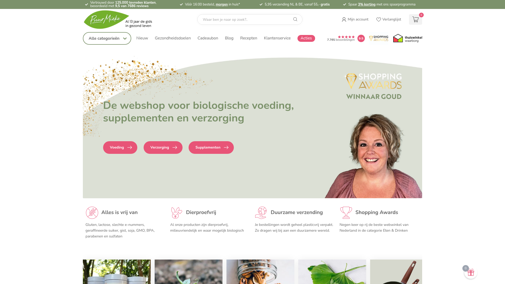 Screenshot van puurmieke.nl