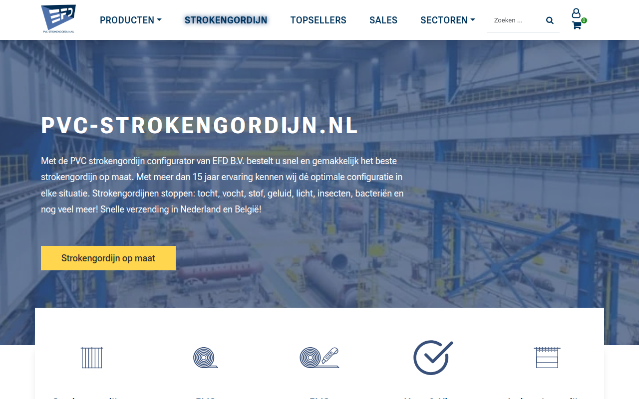 Screenshot van pvc-strokengordijn.nl