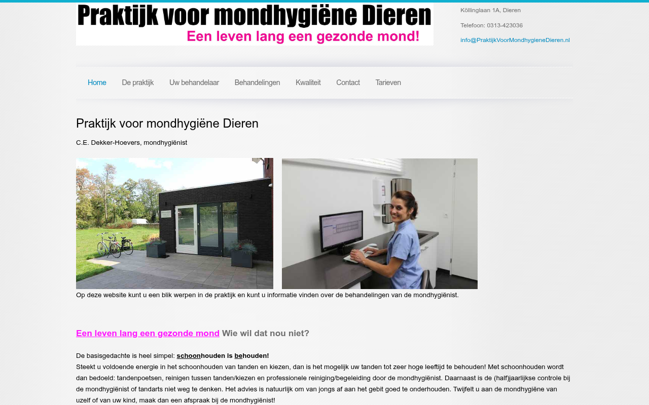 Screenshot van pvmdieren.nl