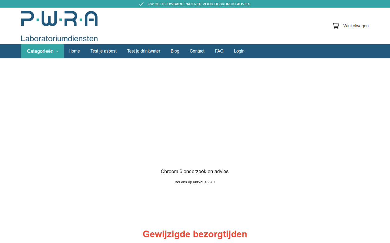 Screenshot van pwra.nl