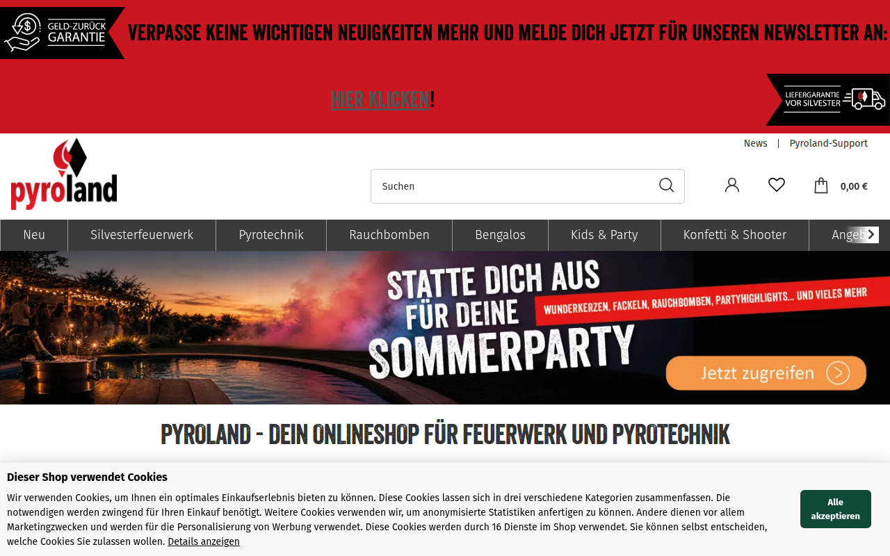 Screenshot van pyroland.de