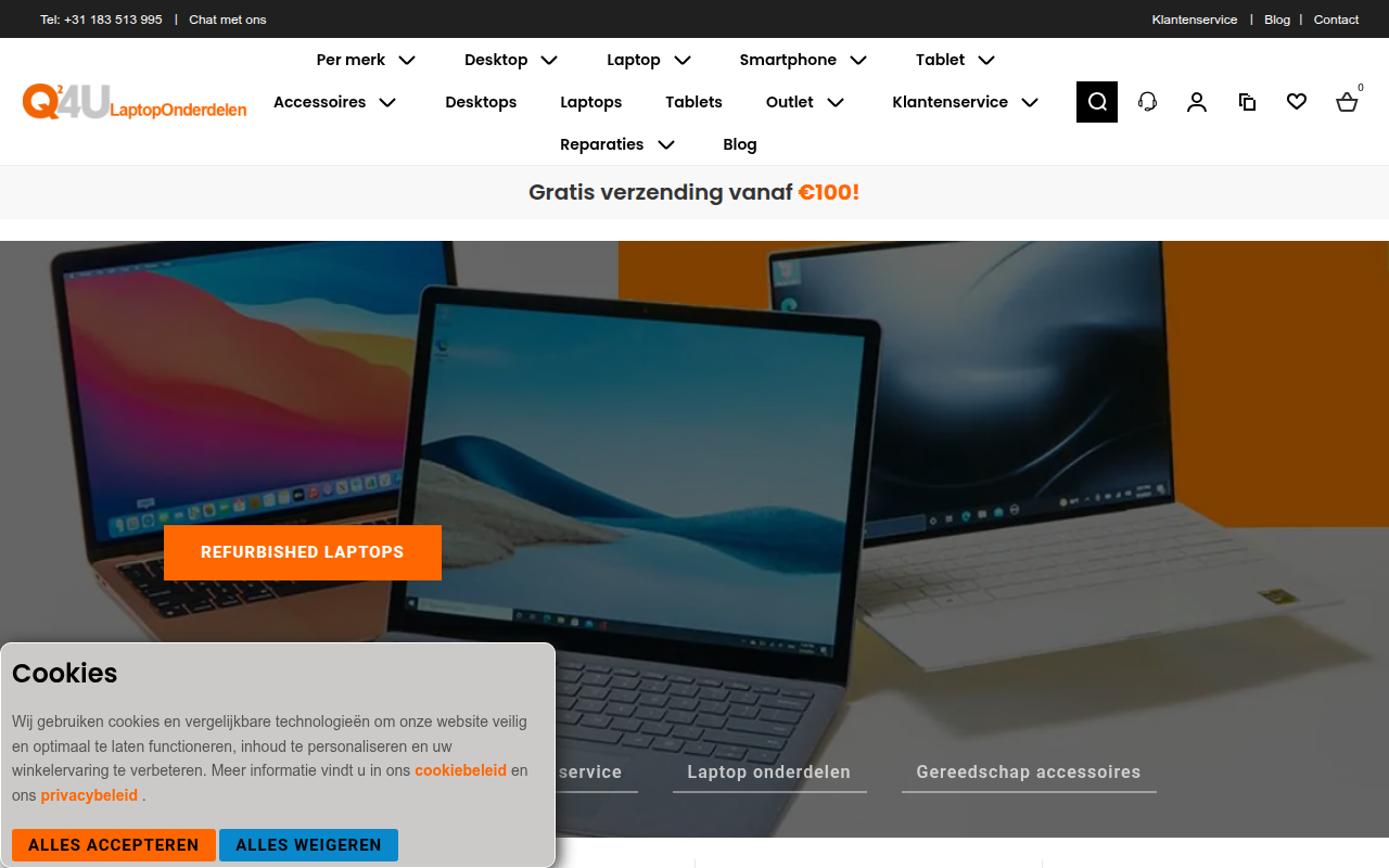 Screenshot van q24u.nl