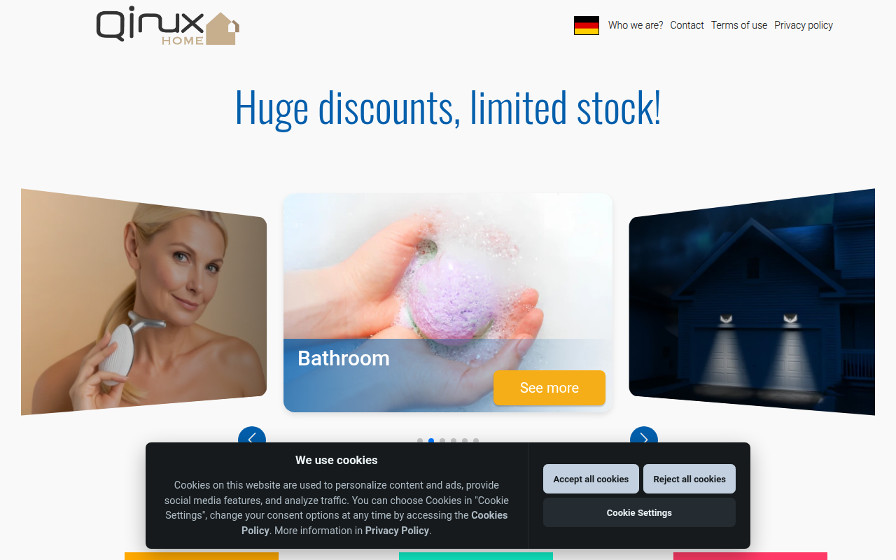 Screenshot van qinuxhome.com