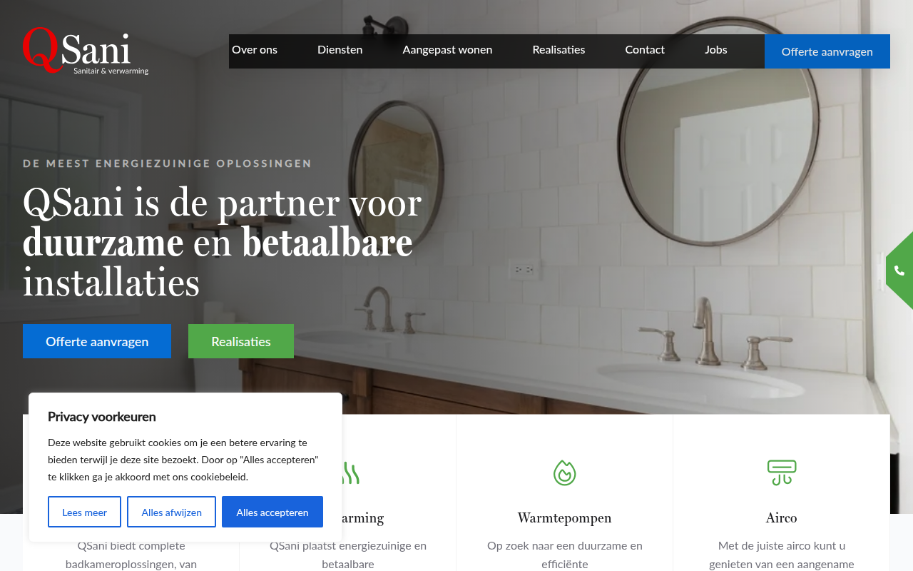 Screenshot van qsani.be