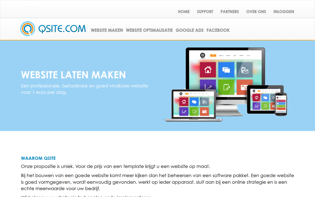 Screenshot van qsite.com