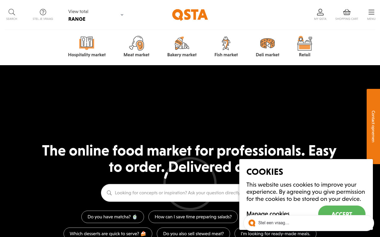 Screenshot van qsta.nl