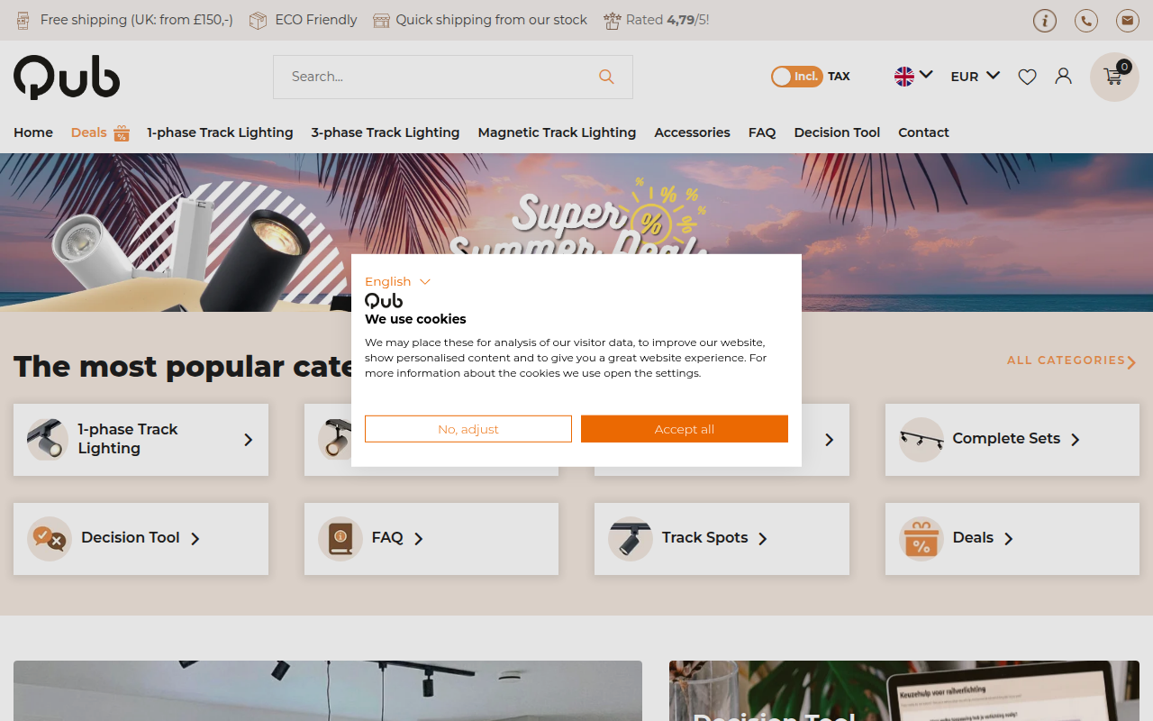 Screenshot van qub.nl