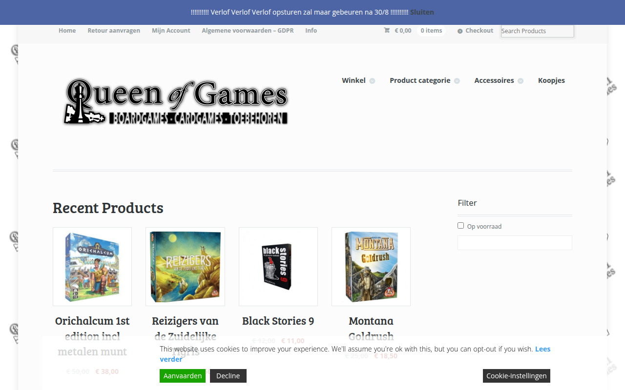 Screenshot van queenofgames.be